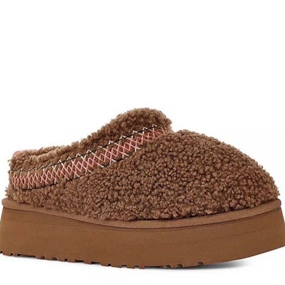 UGG Tazz Braid Genuine Shearling Slipper, brown, size 10M